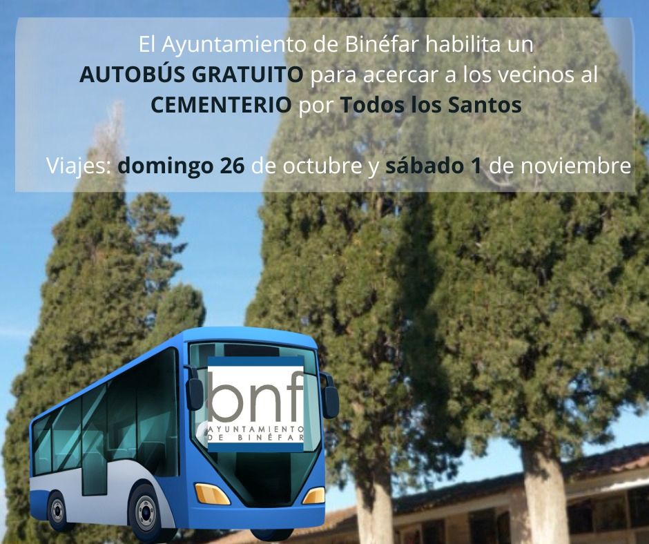 Servicio de bus al cementerio por Todos los Santos