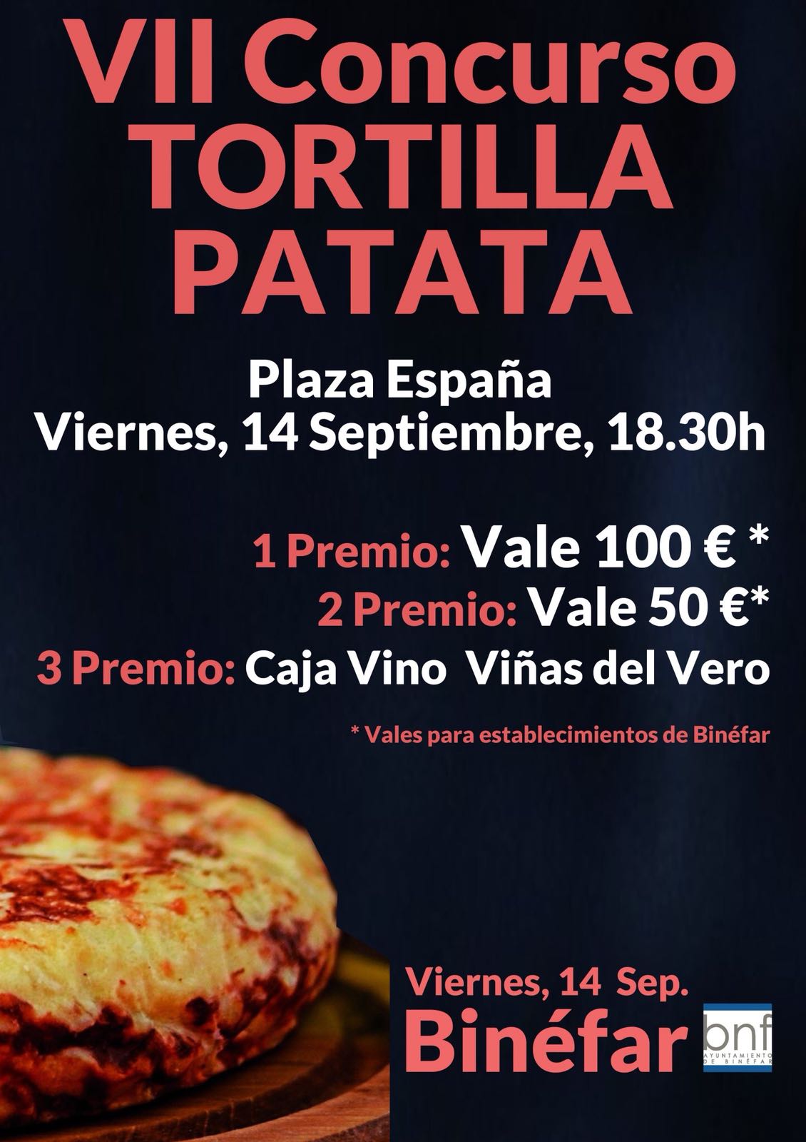 Convocado el VII Concurso de tortilla en Binéfar