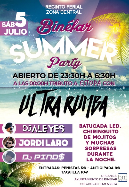 Tributo a Estopa y sesiones dj en el Binéfar Summer Party