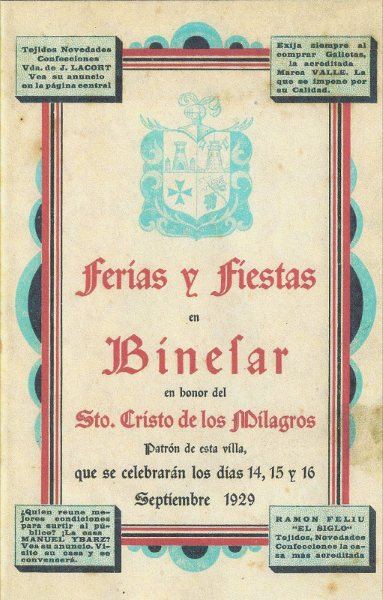 MIRADA NOSTÁLGICA AL PASADO: CARTELES, PROGRAMAS DE FIESTAS Y VOCES DE BINÉFAR DAN LA BIENVENIDA A LAS FIESTAS MAYORES.