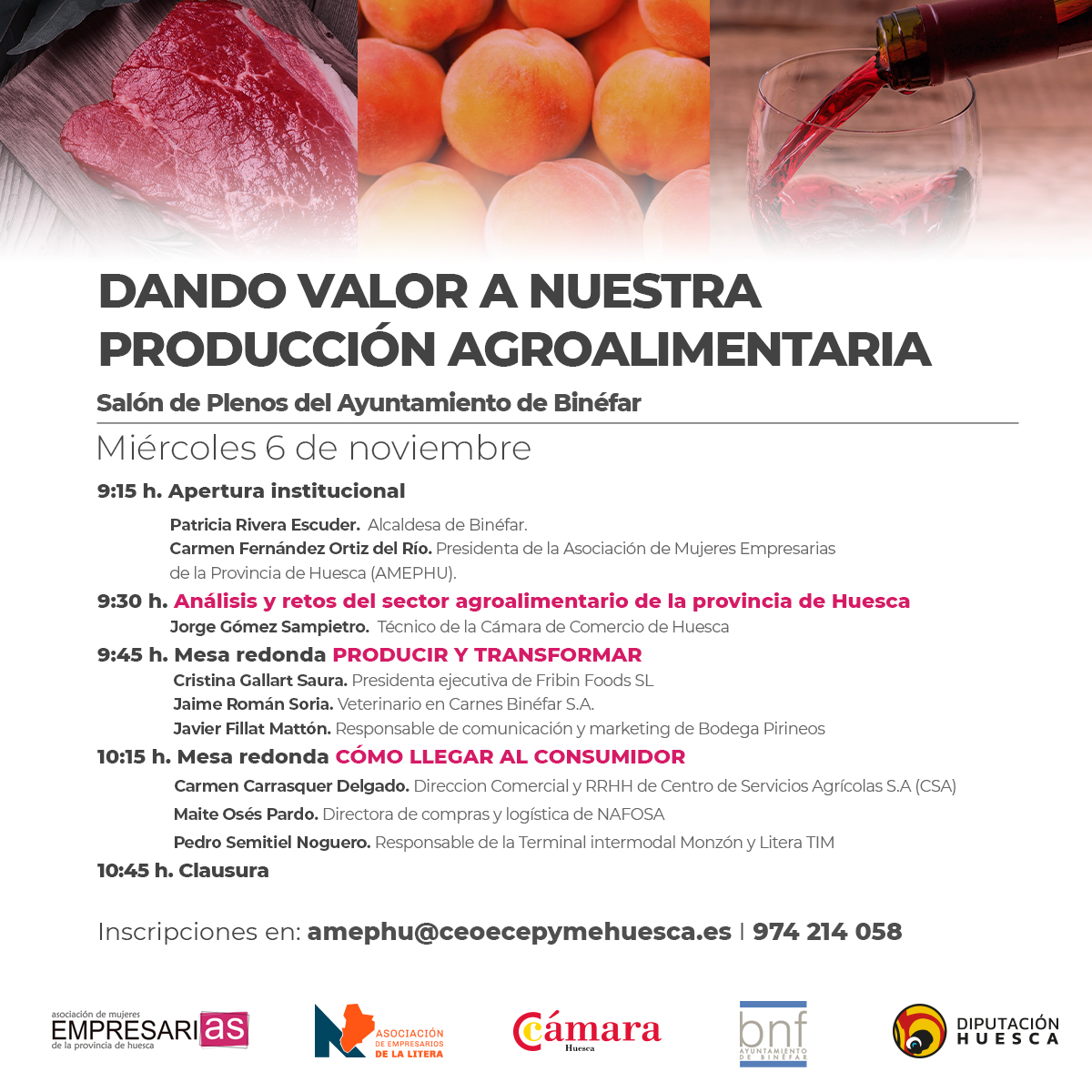 AMEPHU organiza una jornada en Binéfar sobre el valor de la producción agroalimentaria en la provincia de Huesca