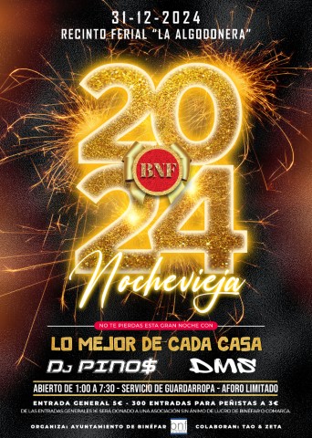 Fiesta de Nochevieja en el recinto ferial de Binéfar