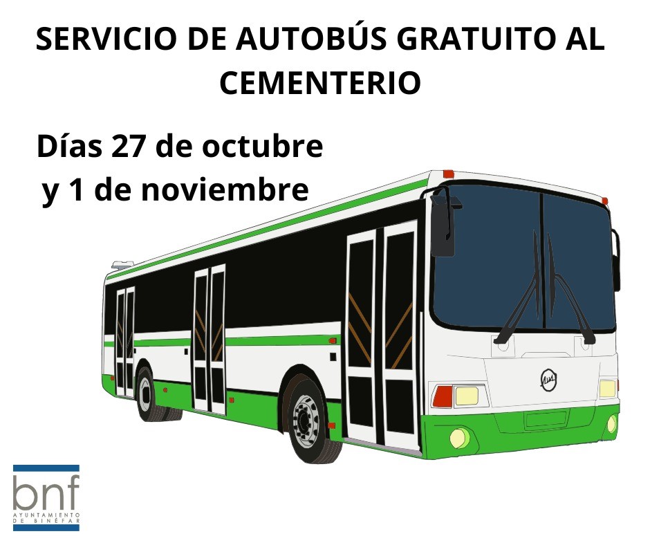 El Ayuntamiento de Binéfar habilita un autobús gratuito para acercar a los vecinos al cementerio por Todos los Santos