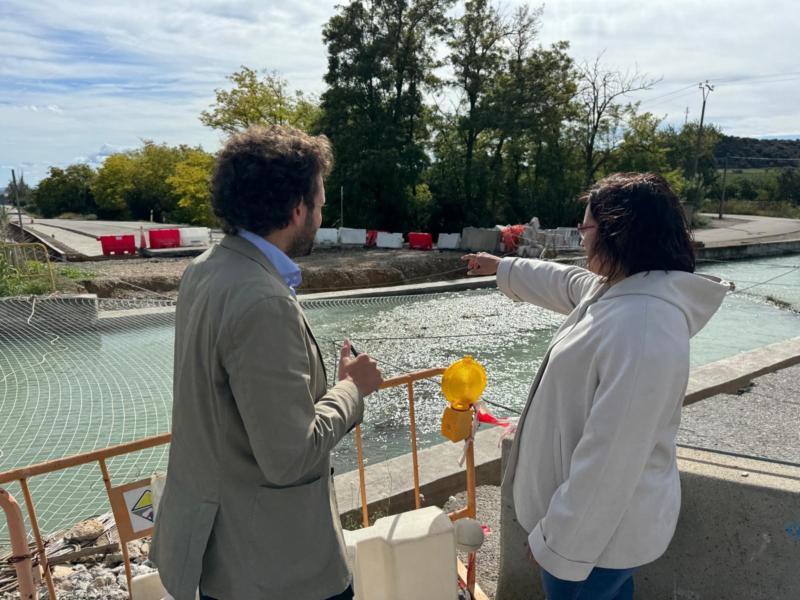 Se reanudan las obras sobre el puente del canal de Zaidín en la N 240 entre Binéfar y Monzón