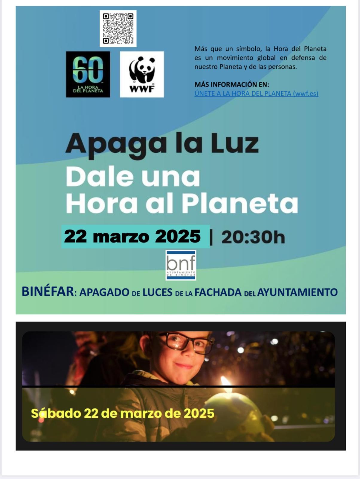 Binéfar apagará las luces de la fachada del Ayuntamiento en La hora de Planeta