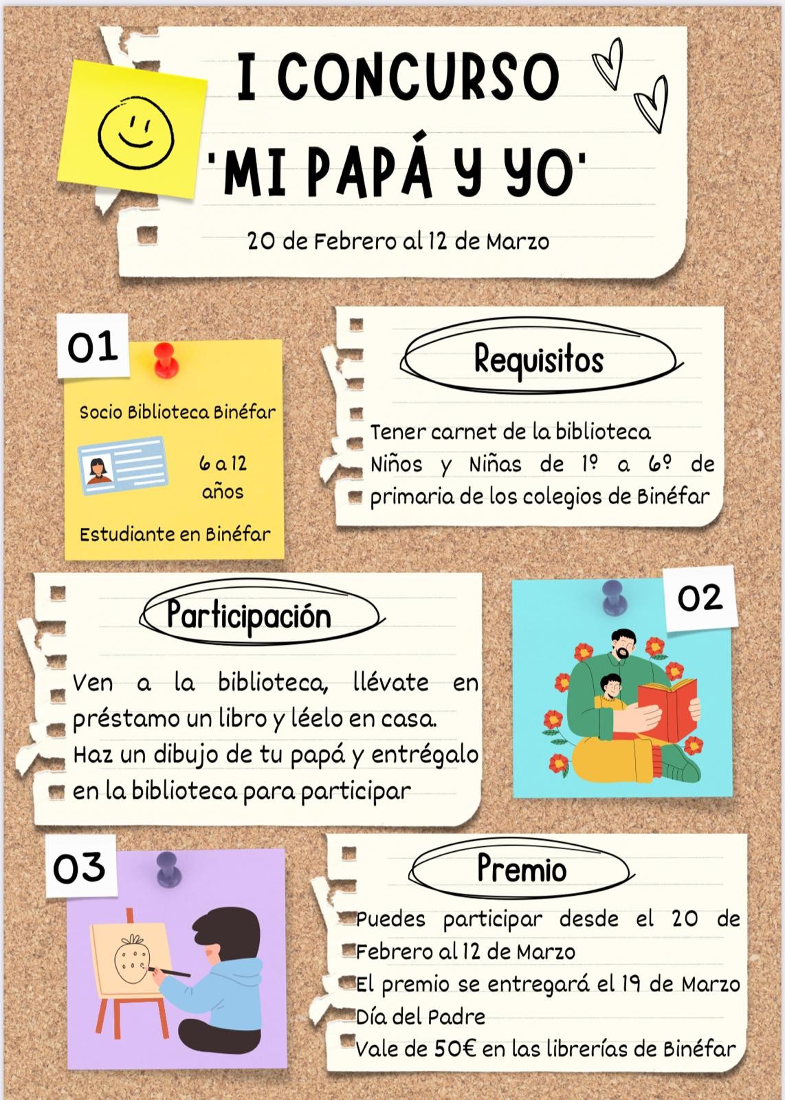 Bases del concurso 'Mi papá y yo' de la Biblioteca Municipal de Binéfar