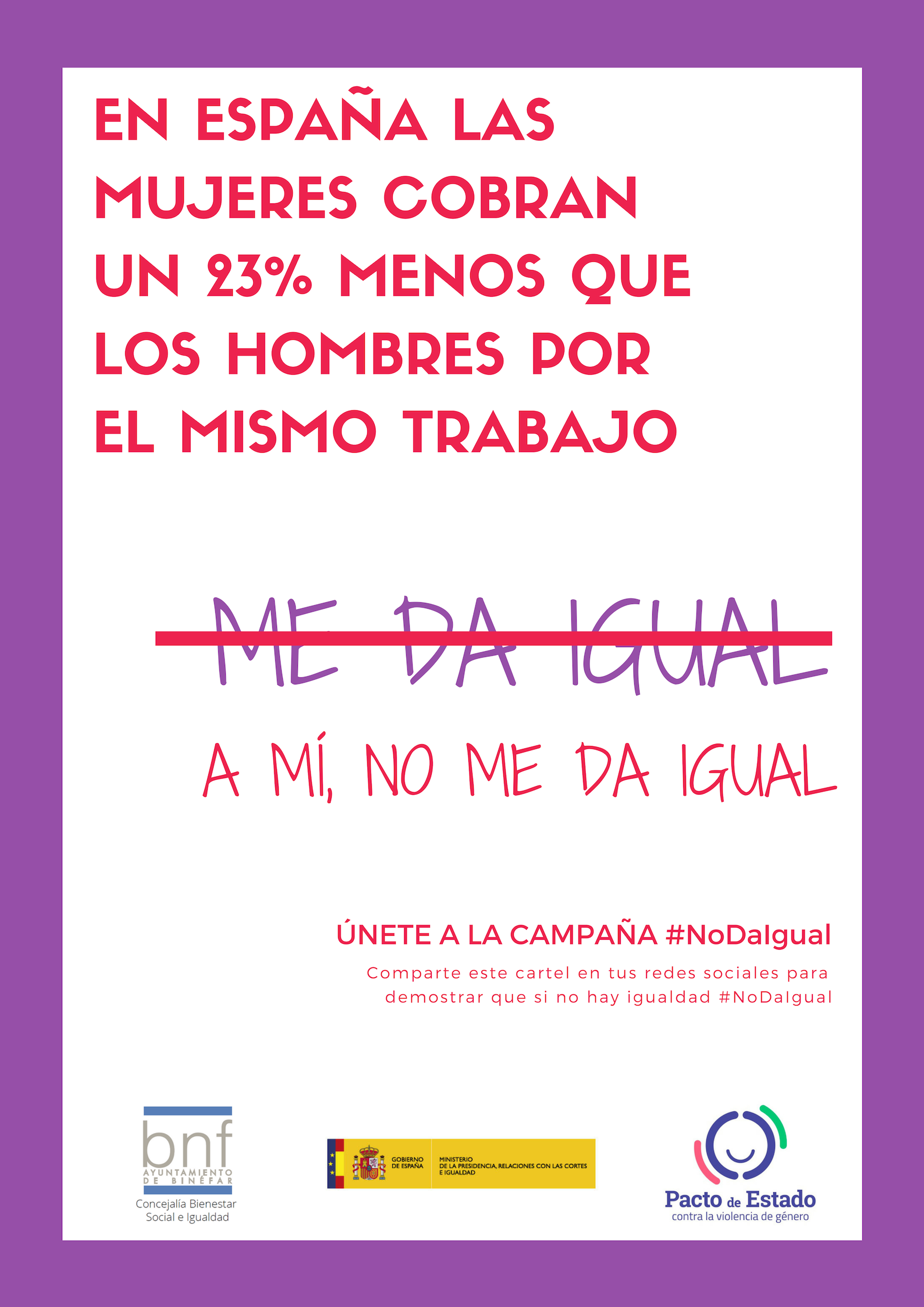 El Ayuntamiento lanza la campaña “No da igual” para sensibilizar sobre la violencia machista y la desigualdad