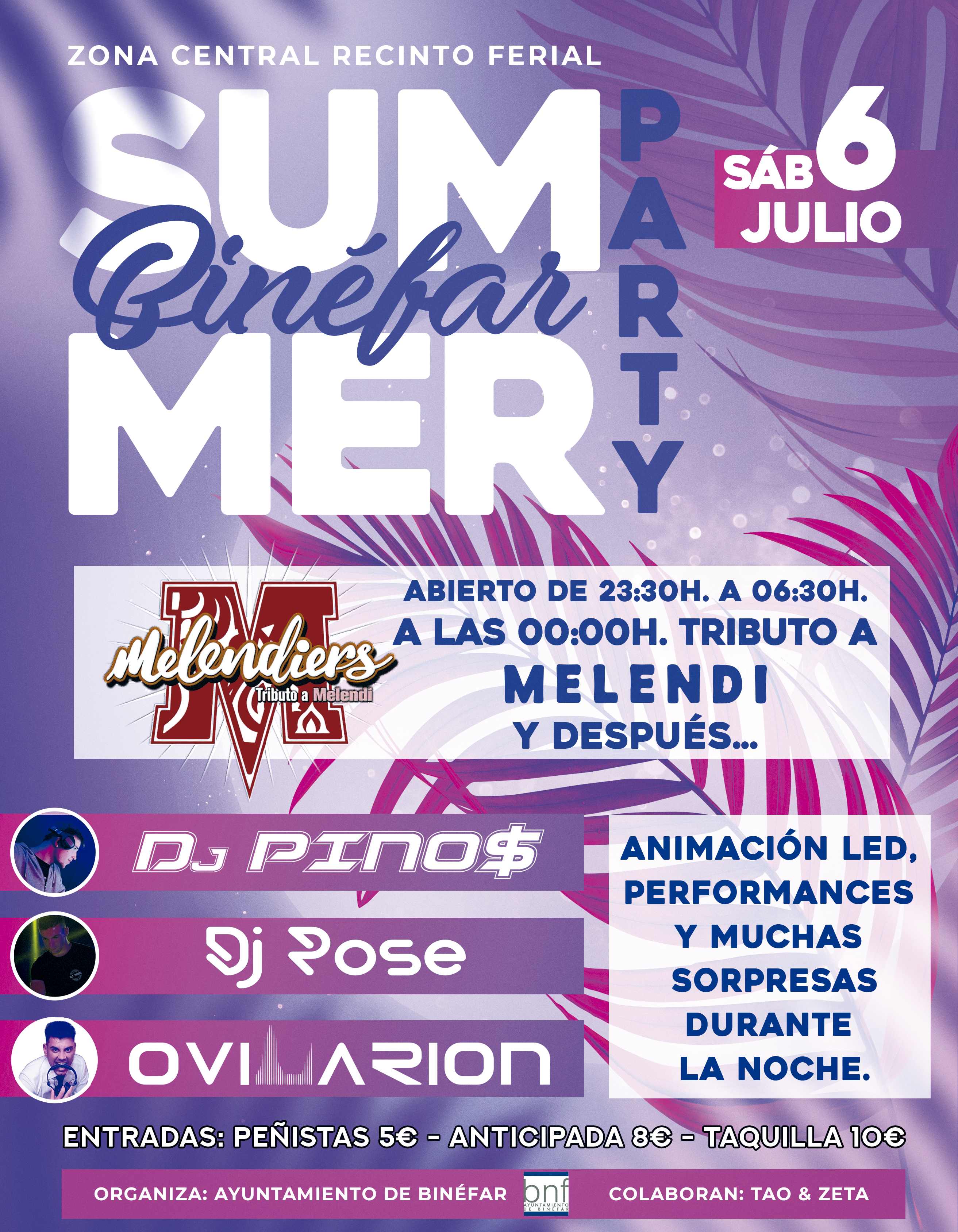 El Summer Party rinde tributo a Melendi y contará con los Dj´s Pino$, Rose y Ovi Larion