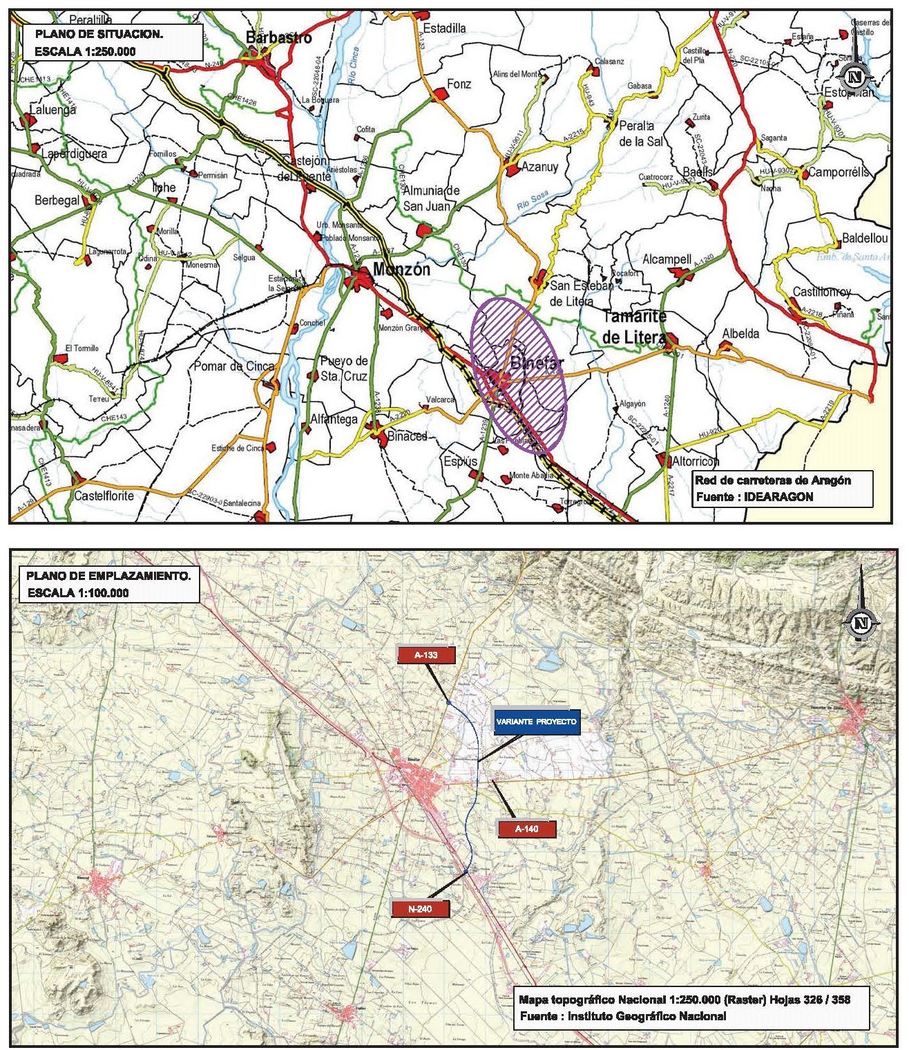 Carreteras convoca a los afectados por la variante Este de Binéfar para informar sobre las expropiaciones