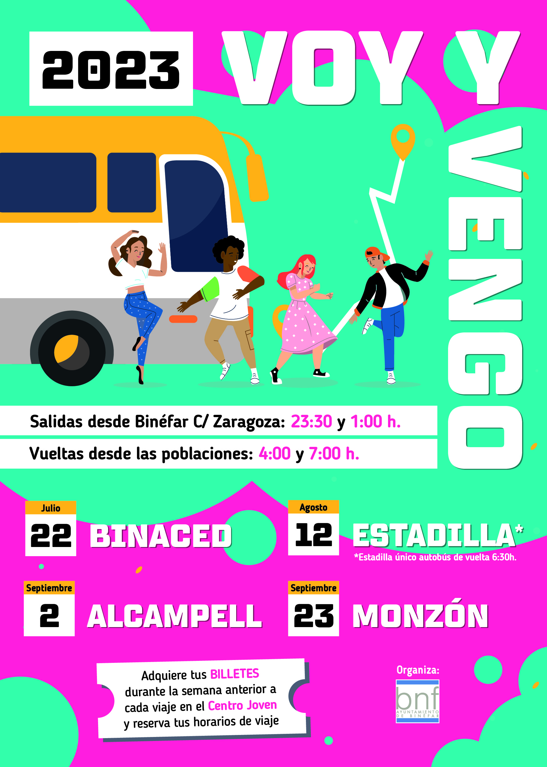 El autobús “Voy y Vengo” se estrena con las fiestas de Binaced