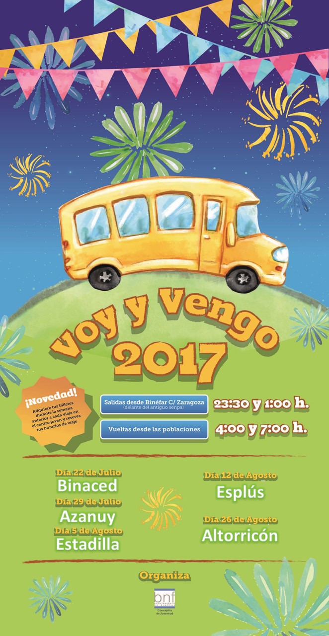 El autobús “Voy y Vengo” de Binéfar comenzará en Binaced su gira por los pueblos en fiestas