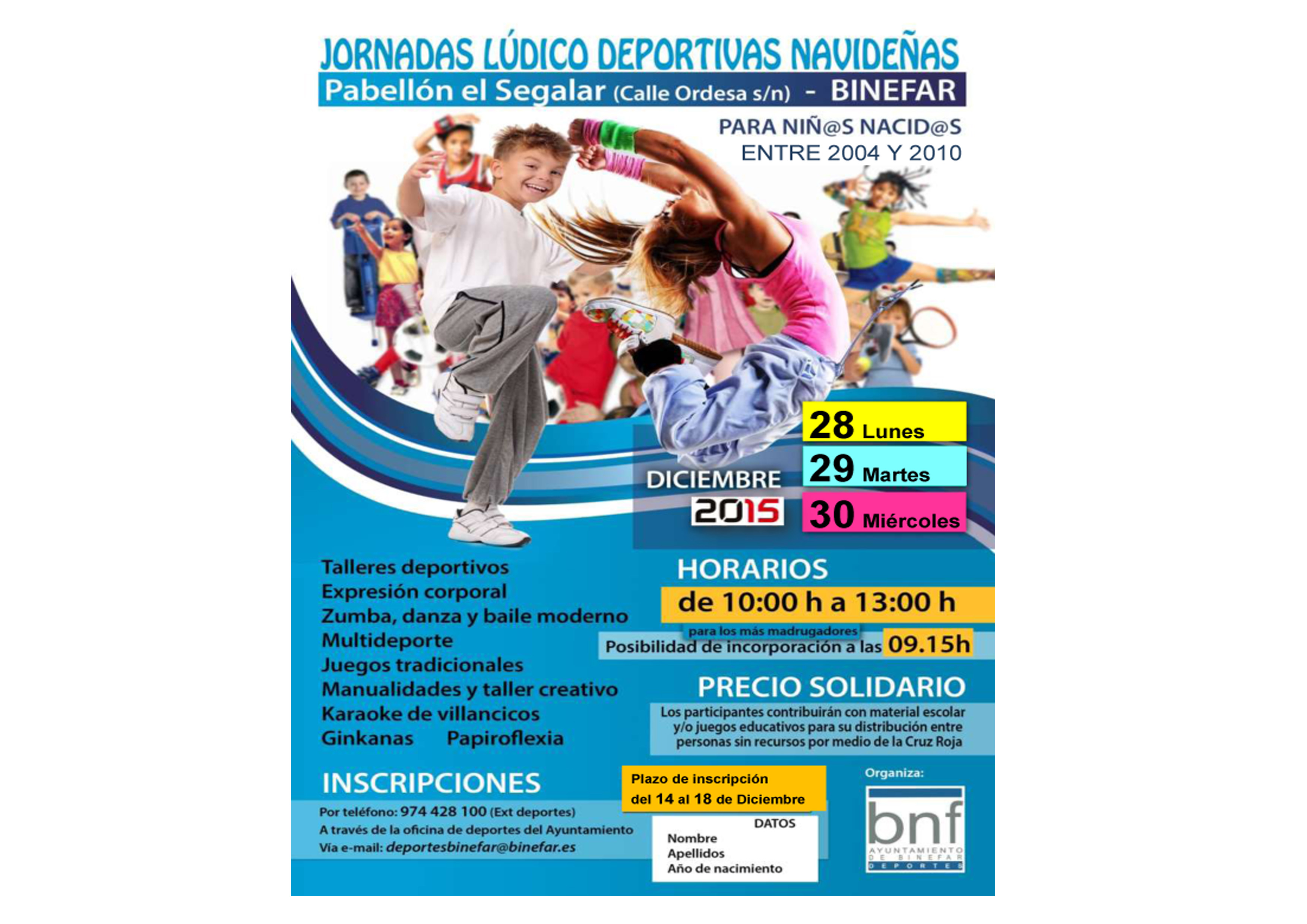 JORNADAS LUDICO DEPORTIVAS NAVIDEÑAS PARA NIÑOS. NAVIDAD 2015